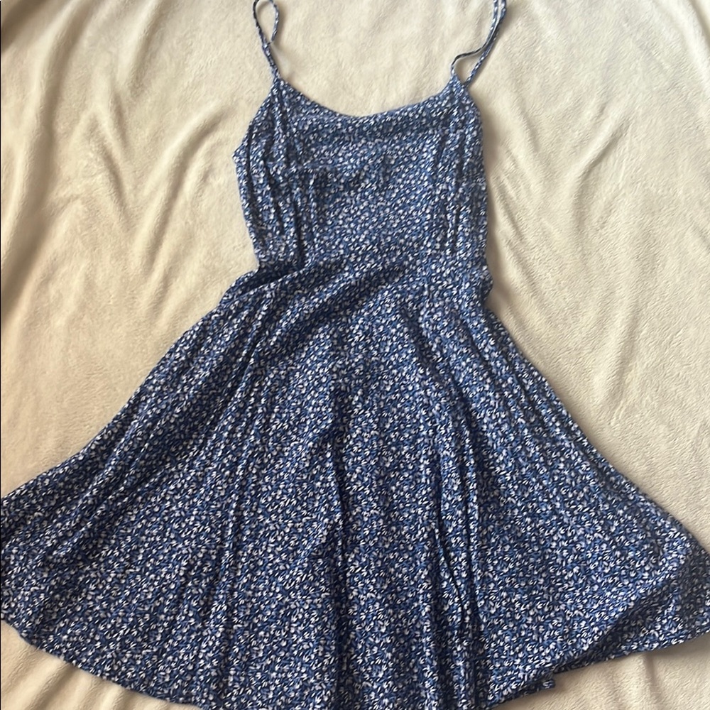 Floral Blue Spaghetti Strap Dress